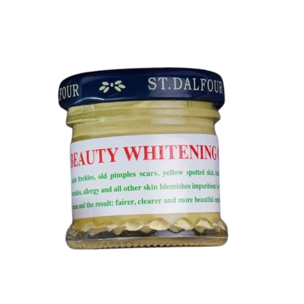 Jar of St. Dalfour Beauty Whitening spread on a white background