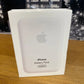 White iPhone Battery Pack  on a wooden surface